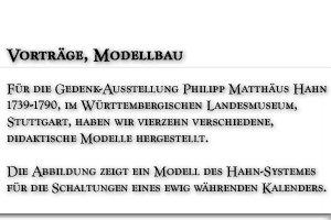 Vorträge und didaktische Modelle